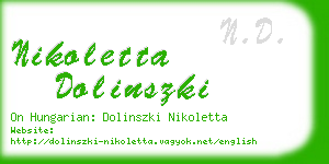 nikoletta dolinszki business card